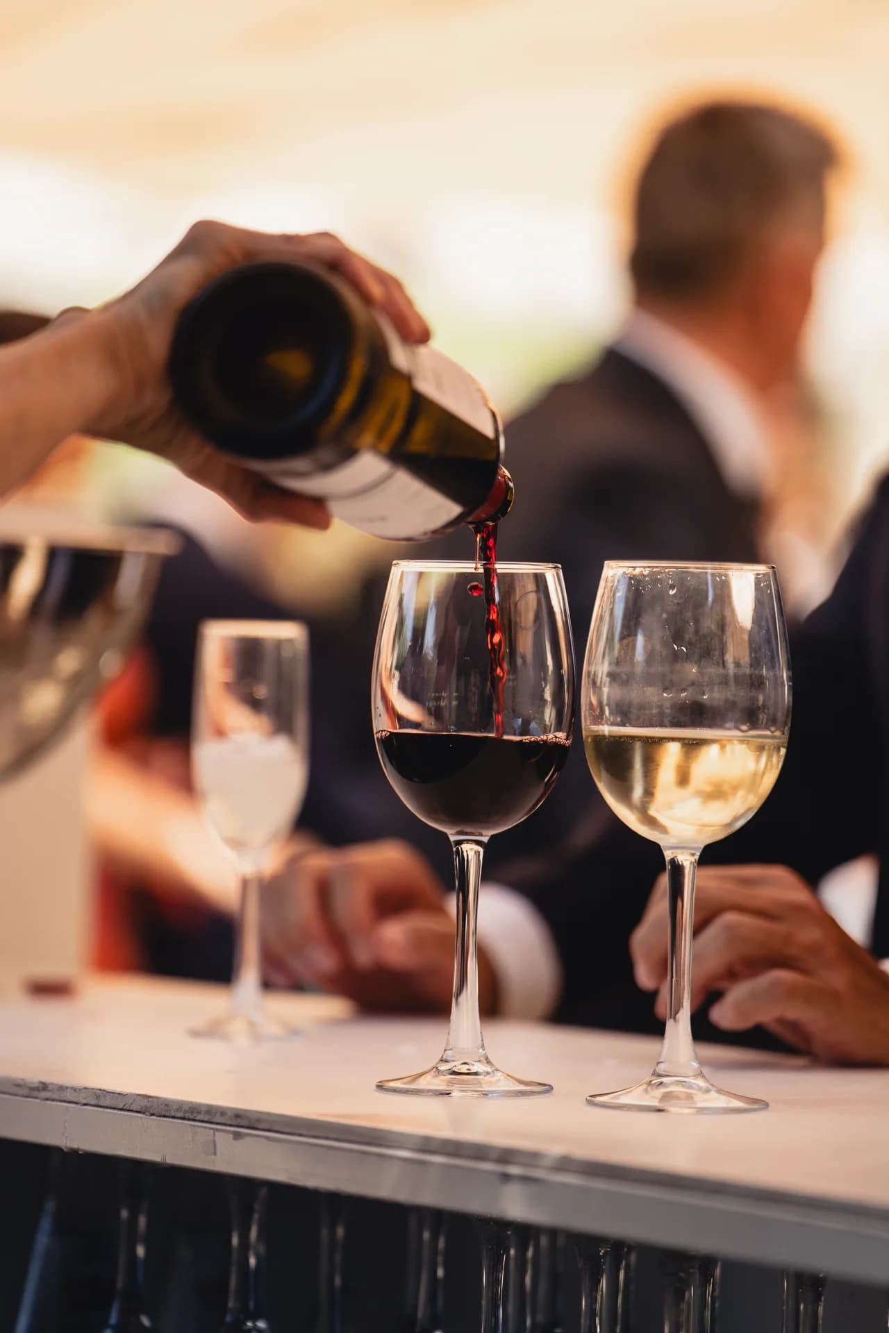 Vinos preparados para el servicio de catering