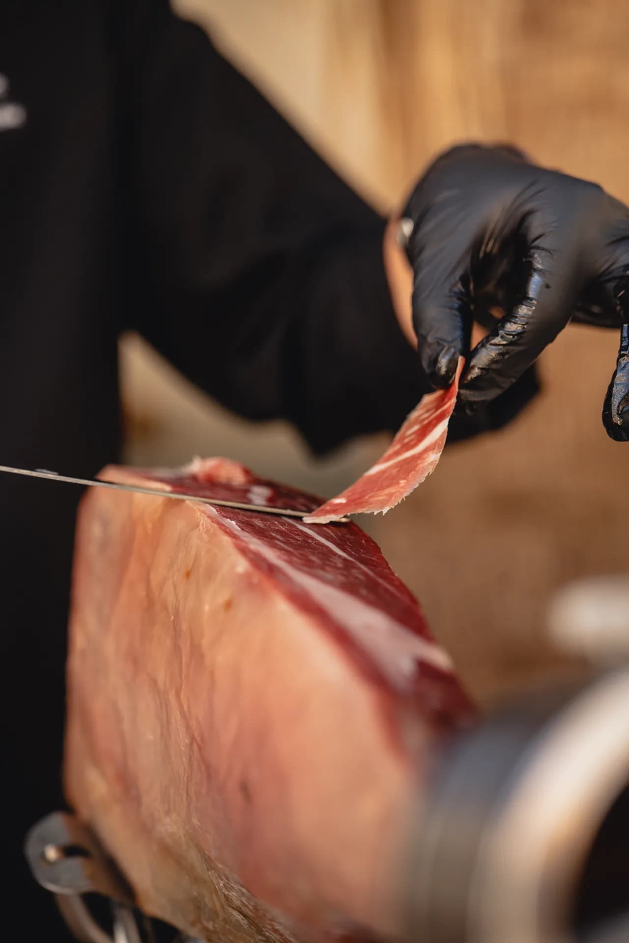 Corte de jamón ibérico en directo para invitados